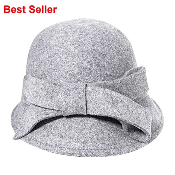 100% Wool Vintage Felt Bucket Hat with Drawstring Ribbon main image 7